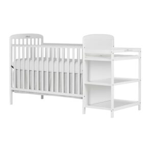 Dream On Me Anna 3-in-1 Convertible Crib with Changing Table White, Changing Pad Included, Converts from Baby Crib to Toddler Bed, Day Bed and Kids Sofa, Three Adjustable Mattress Height Positions