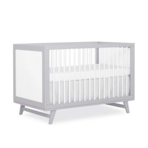 Dream On Me Carter 5-in-1 Full Size Convertible Crib, Grey and White