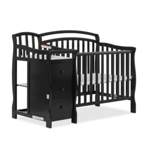 Dream On Me Casco 4-in-1 Mini Crib and Dressing Table, Black