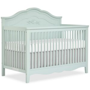 SweetPea Baby Rose 4-in-1 Convertible Crib in Seafoam Green, Baby Crib with Spindles, Greenguard Gold Certified, Easy Assembly, Sustainable New Zealand Pinewood Sea Foam Green