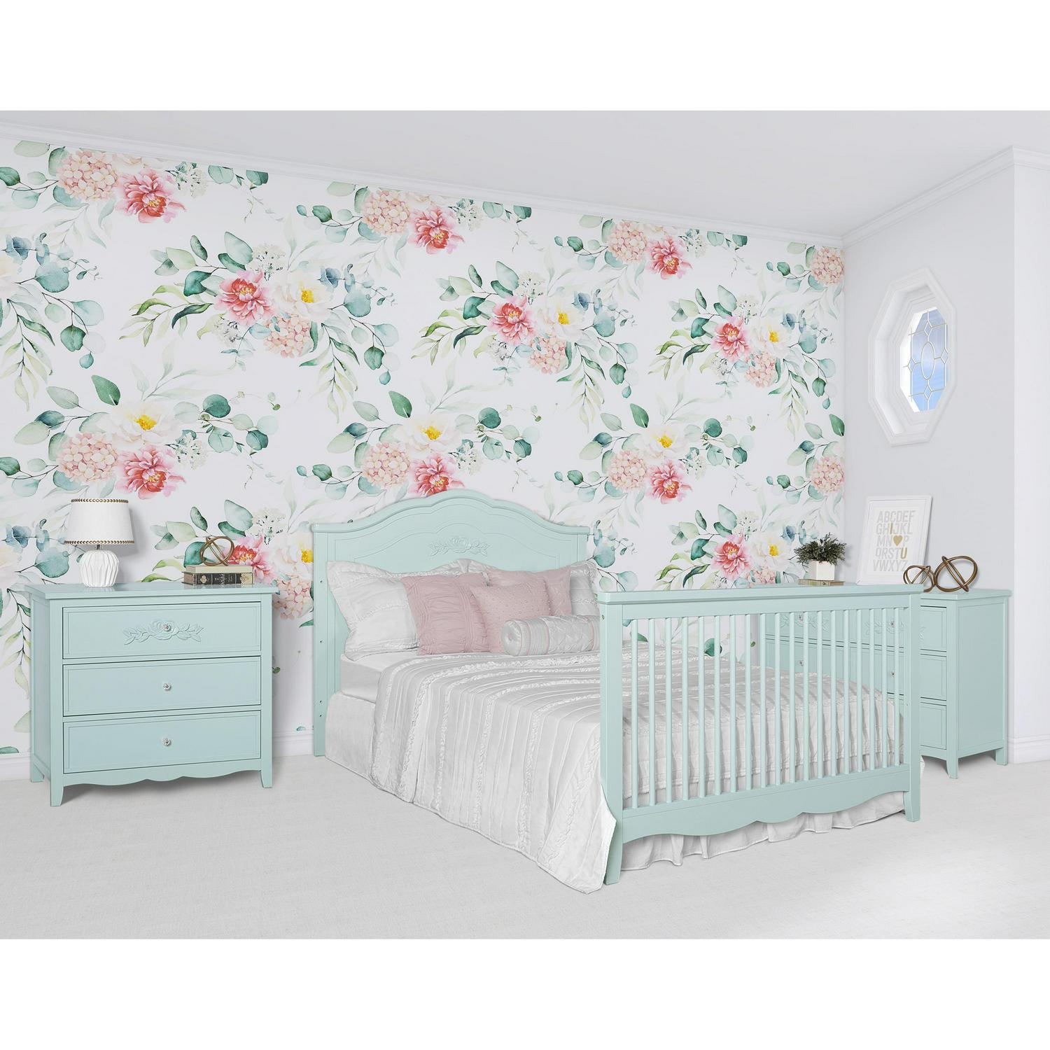 SweetPea Baby Rose 4-in-1 Convertible Crib in Seafoam Green, Baby Crib with Spindles, Greenguard Gold Certified, Easy Assembly, Sustainable New Zealand Pinewood Sea Foam Green - Image 15