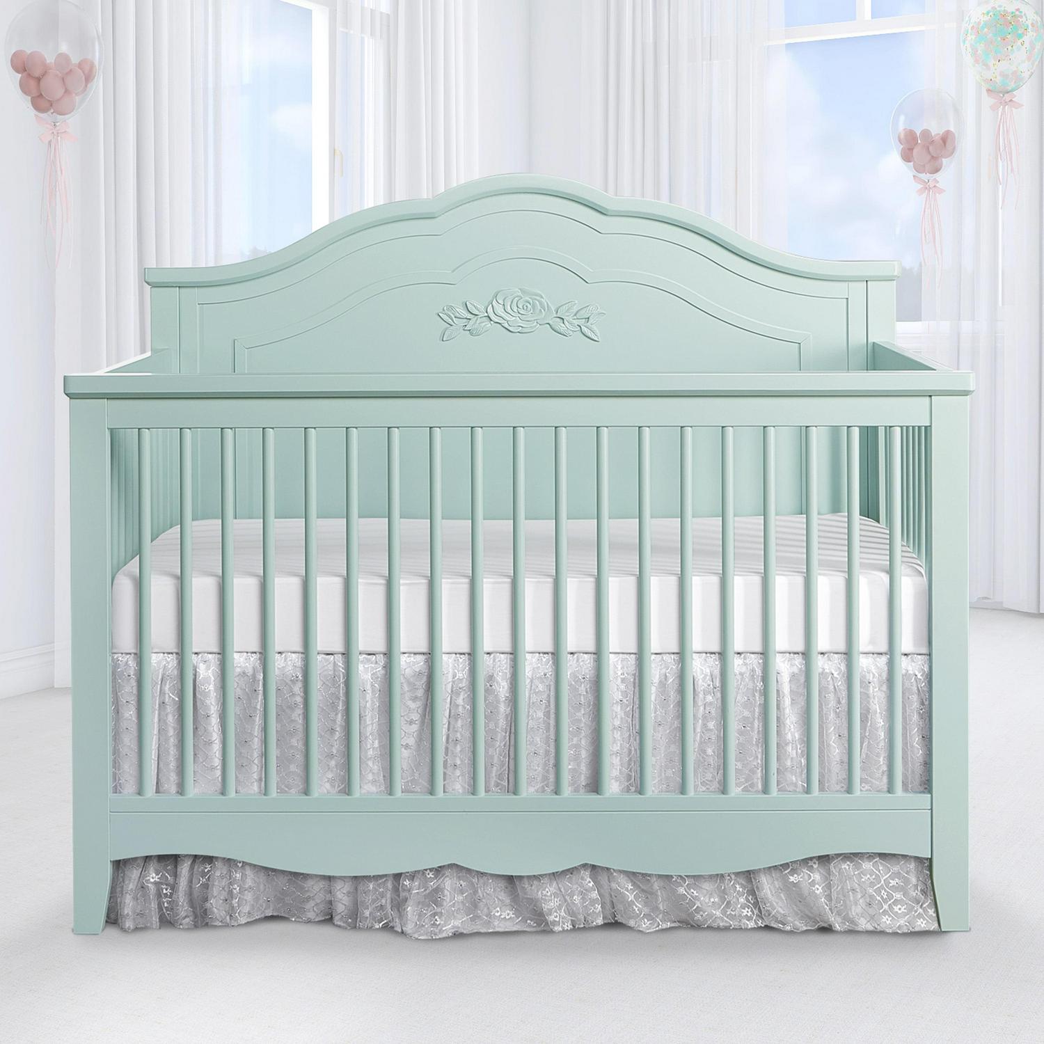 SweetPea Baby Rose 4-in-1 Convertible Crib in Seafoam Green, Baby Crib with Spindles, Greenguard Gold Certified, Easy Assembly, Sustainable New Zealand Pinewood Sea Foam Green - Image 10