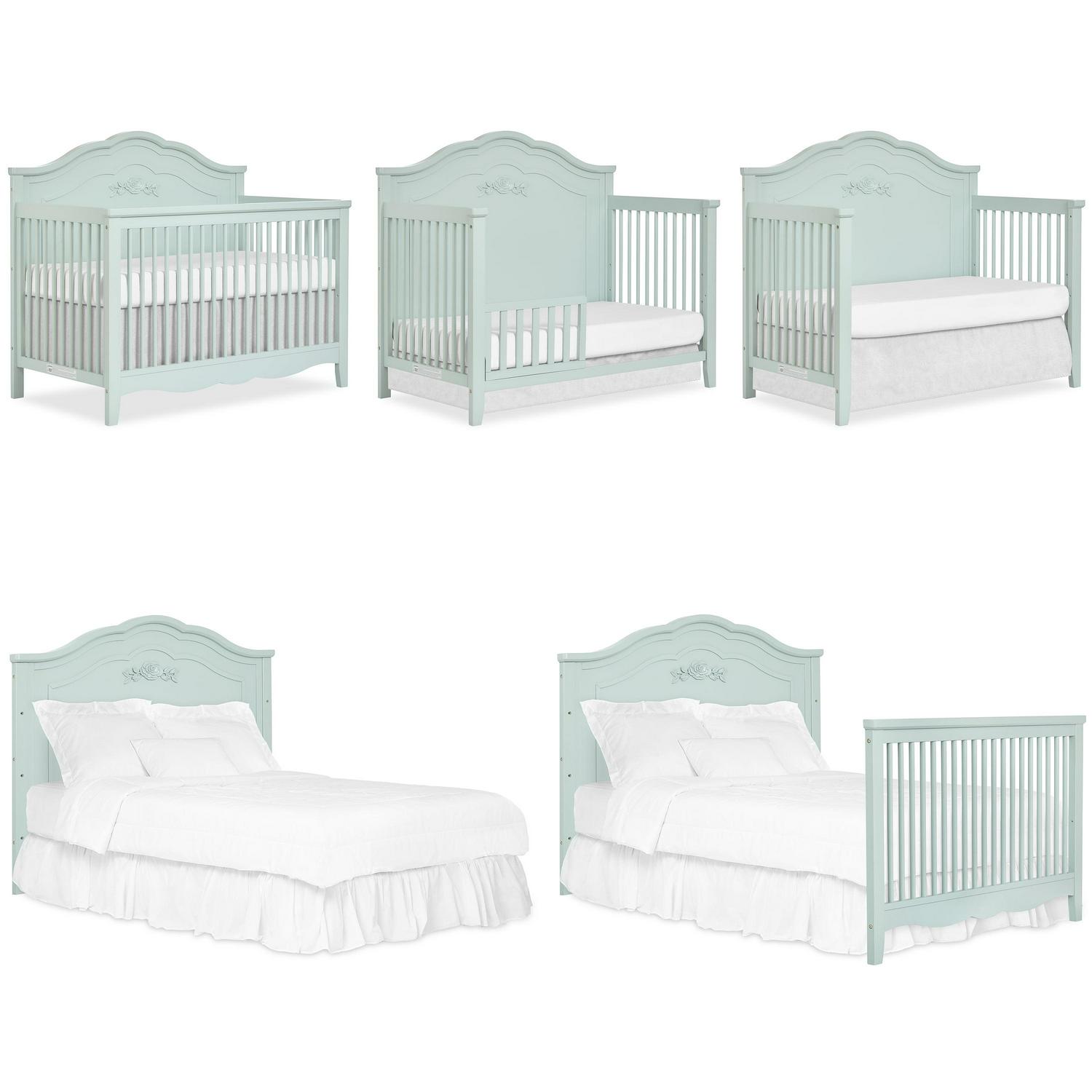 SweetPea Baby Rose 4-in-1 Convertible Crib in Seafoam Green, Baby Crib with Spindles, Greenguard Gold Certified, Easy Assembly, Sustainable New Zealand Pinewood Sea Foam Green - Image 22