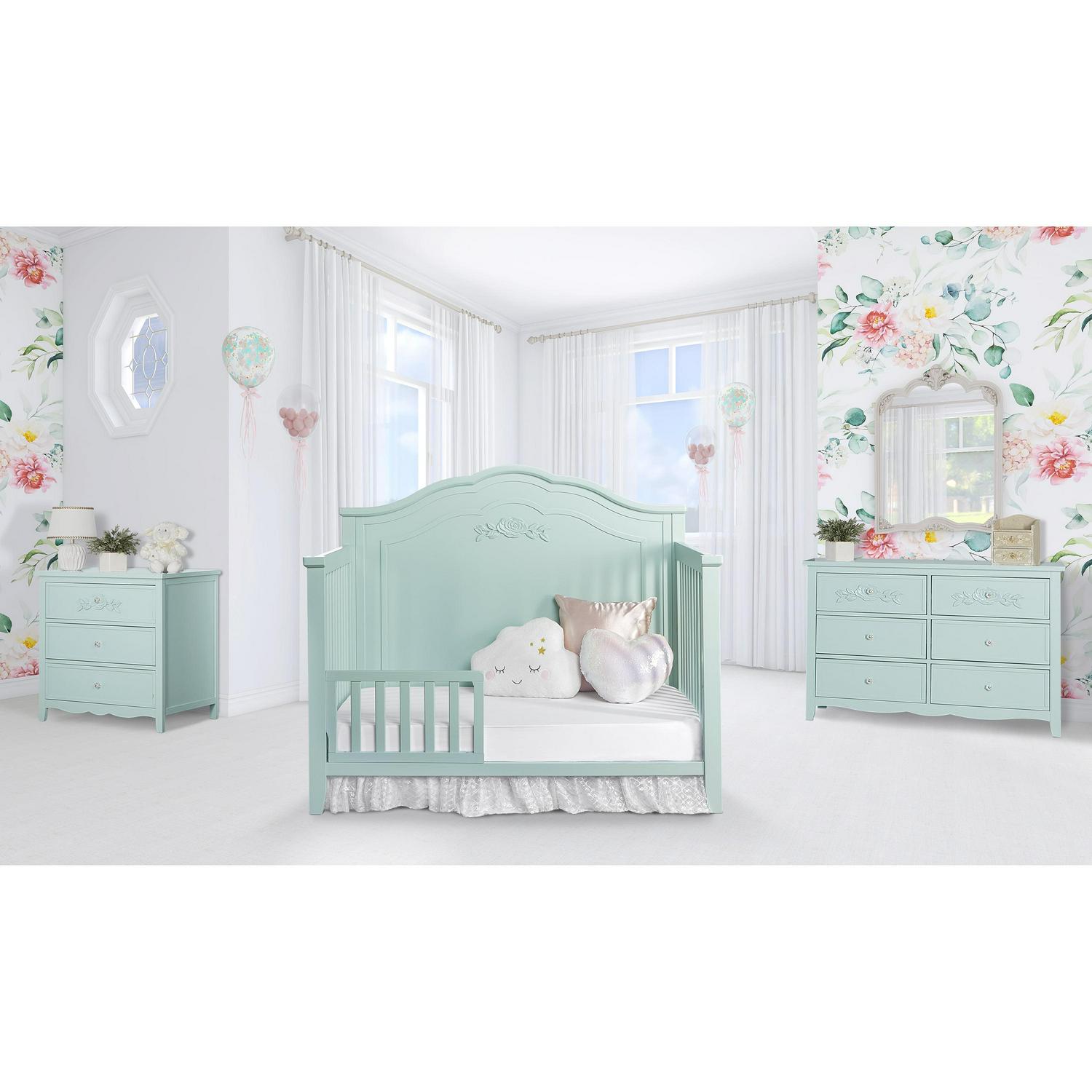 SweetPea Baby Rose 4-in-1 Convertible Crib in Seafoam Green, Baby Crib with Spindles, Greenguard Gold Certified, Easy Assembly, Sustainable New Zealand Pinewood Sea Foam Green - Image 12