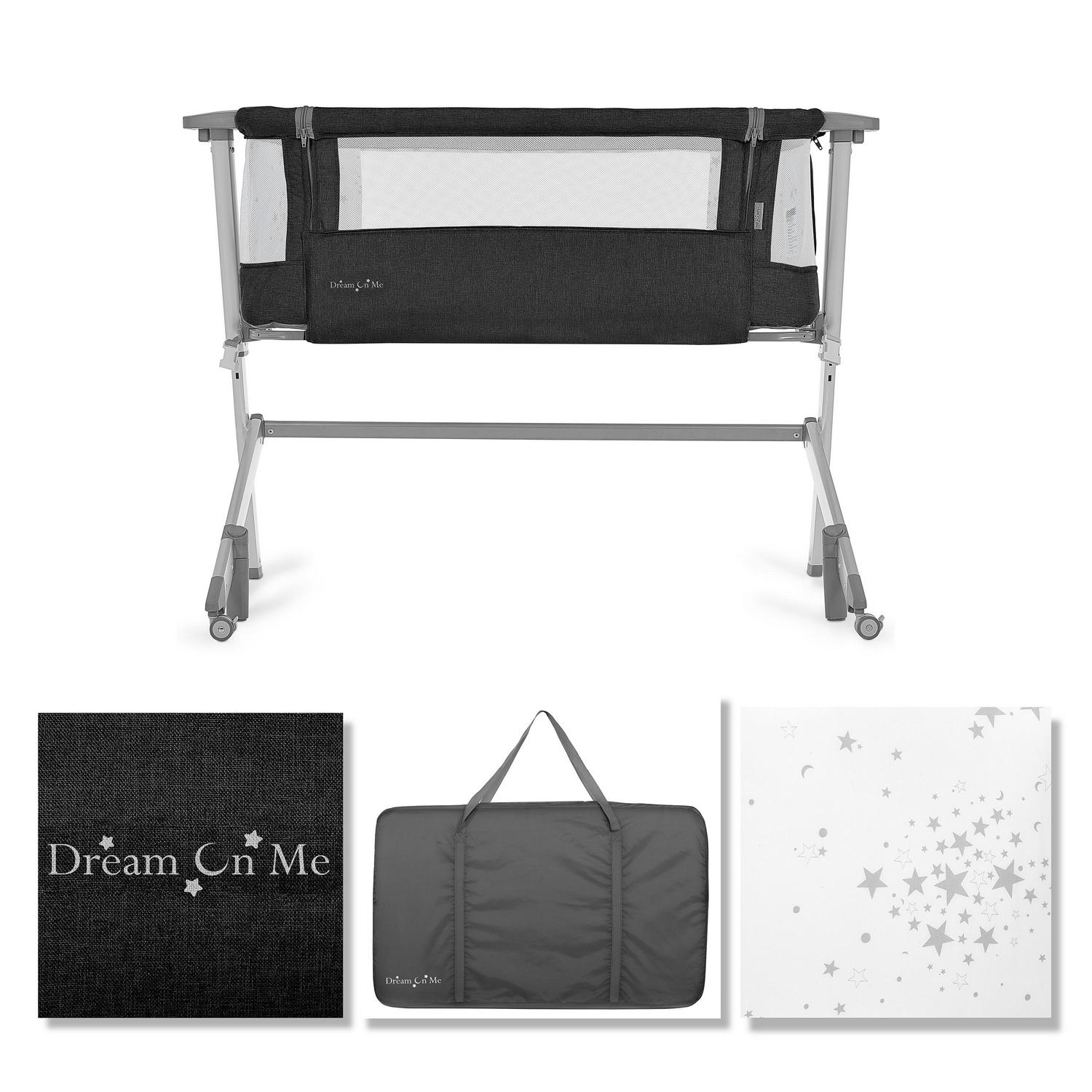 Dream On Me Skylar Bassinet and Bedside Sleeper in Black - Image 4