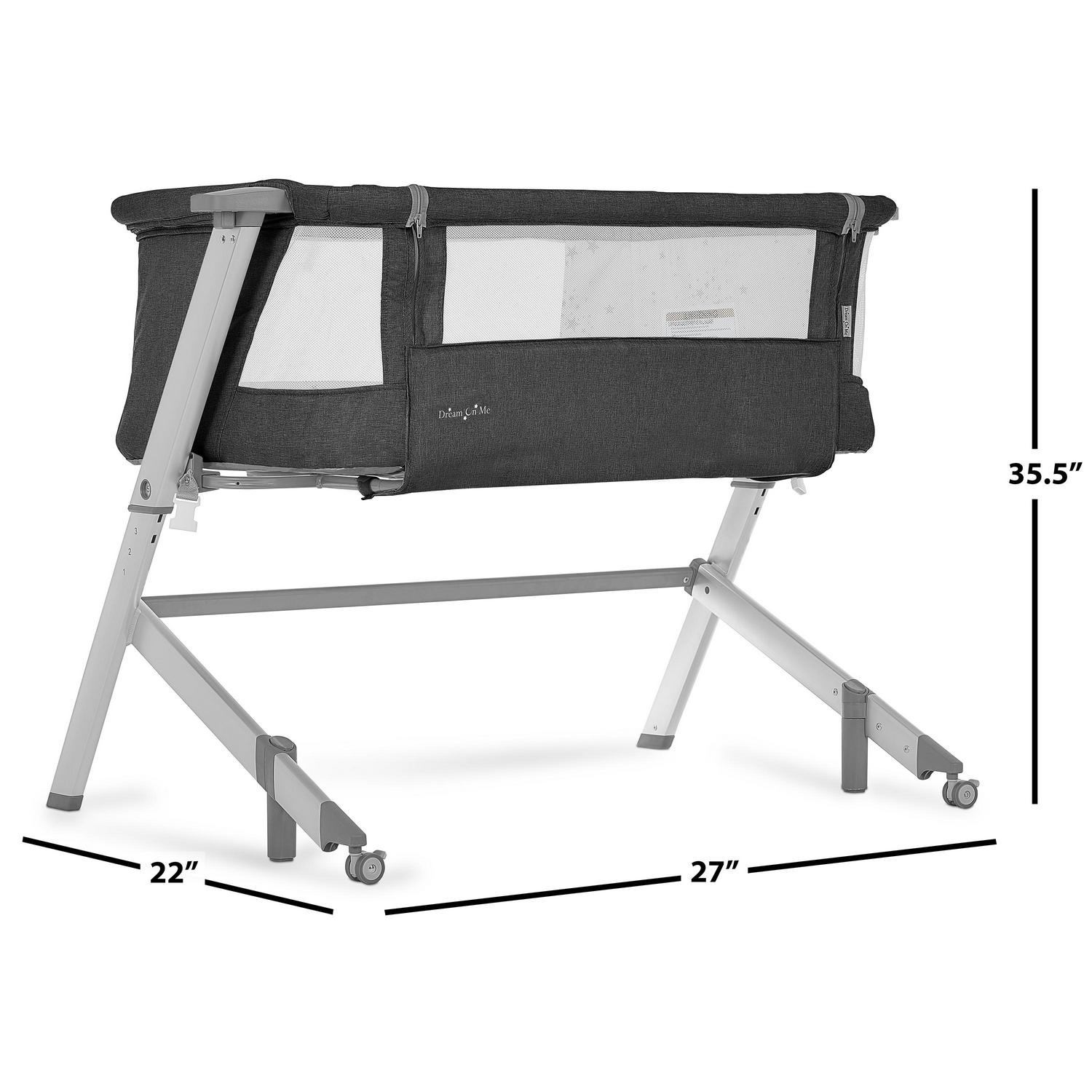 Dream On Me Skylar Bassinet and Bedside Sleeper in Black - Image 7