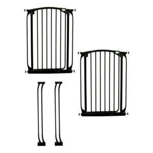 Dreambaby Black Chelsea Tall 28"-35", 2 Baby Gates & Extensions, Color Black