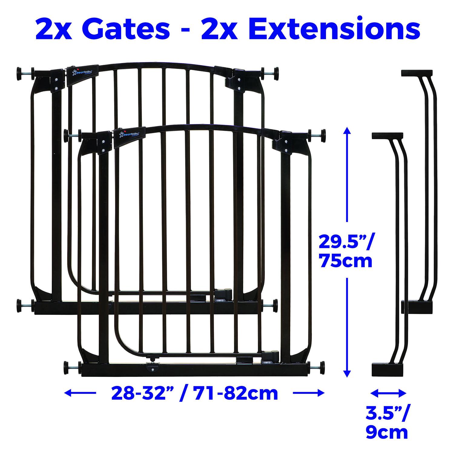 Dreambaby Black Metal Chelsea Auto Close Baby Security Gate Value Pack - Image 4