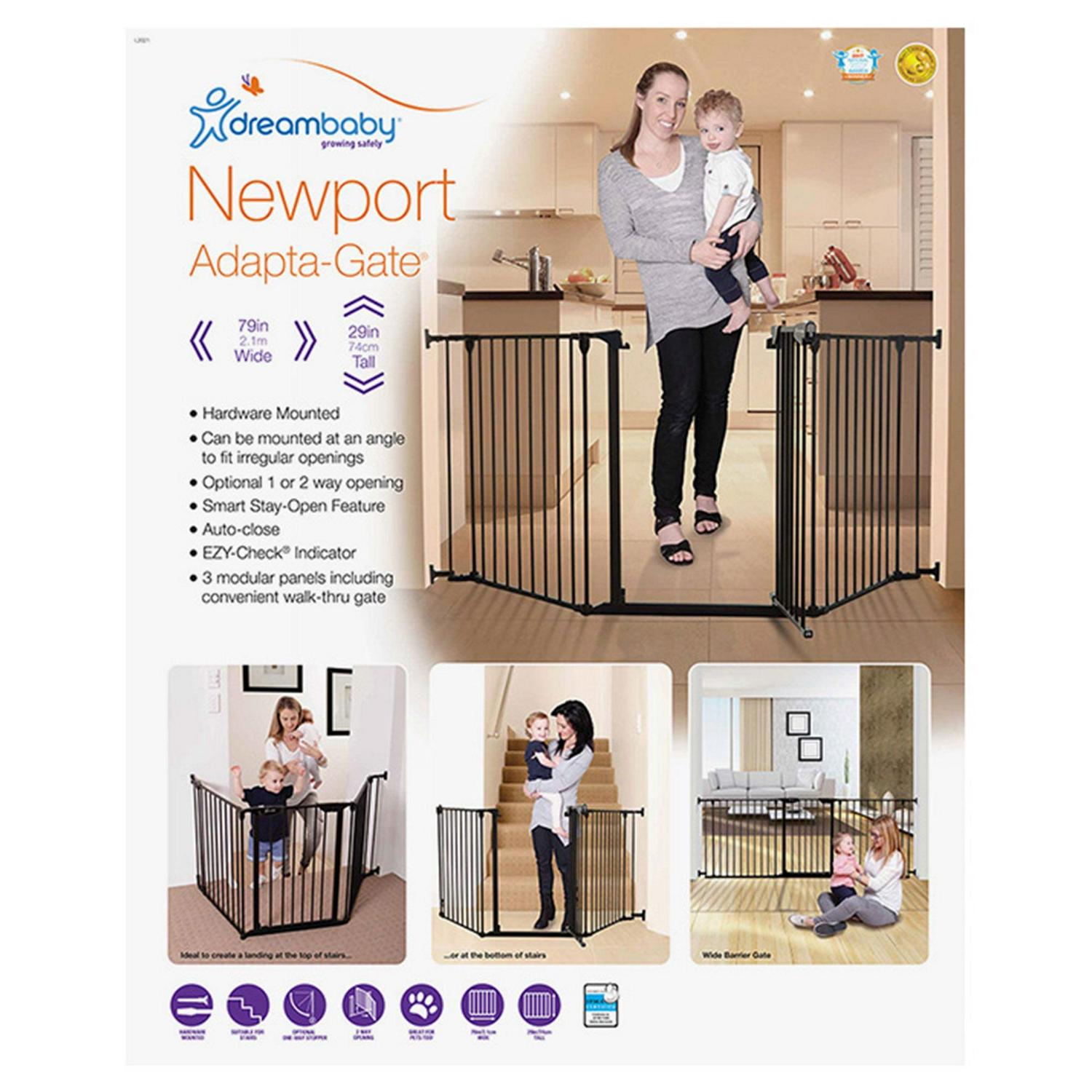 Dreambaby Newport 3-Panel Configurable Adapta-Gate Fits Openings 33.5-79 inches wide - Image 8