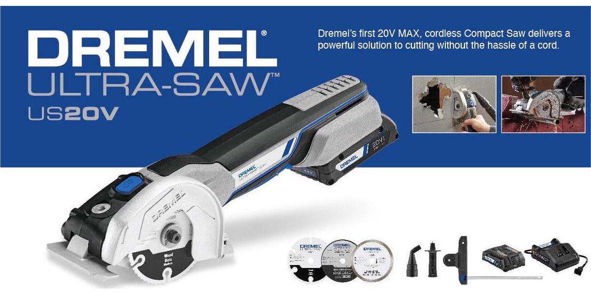 Dremel US20V-01 - 20V Max Cordless Ultra-Saw 1 Battery Tool Kit, (3) Cutting Wheels & Storage Bag, Ideal for Flush Cutting, Plunge Cutting and Surface Preparation - Image 2
