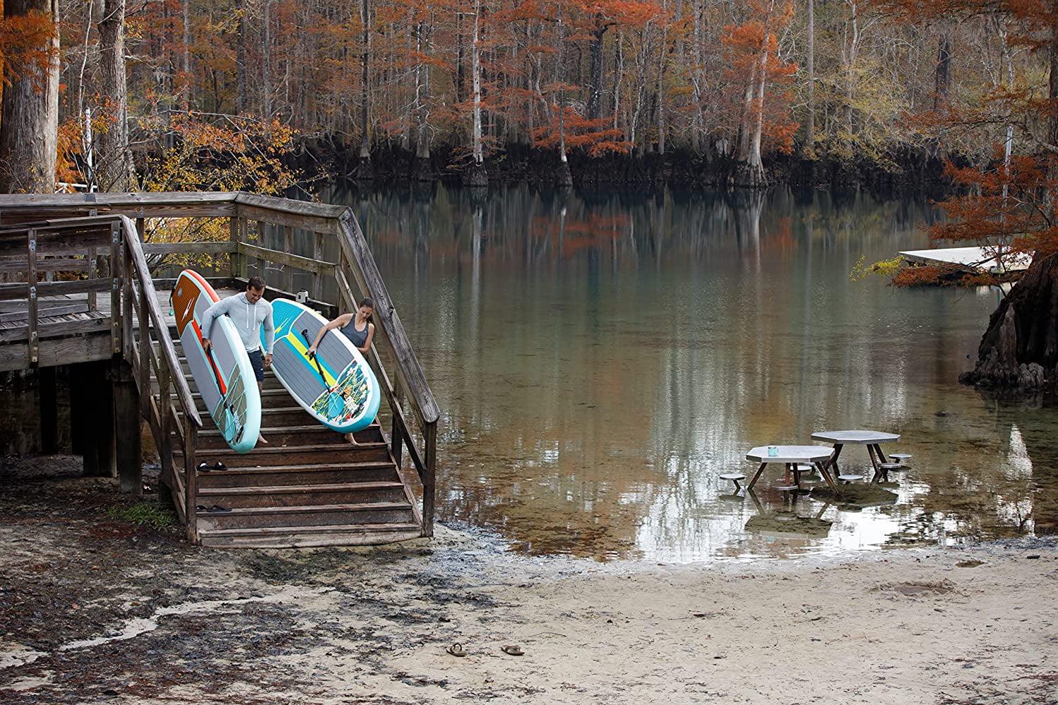 Drift Classic Inflatable Paddle Board - SUP Paddle Board & Accessories for Water Adventures - Portable Stand-Up Paddle Board for Easy Packing - Classic Woodgrain, Adult, 10 feet 8 inches - Image 3