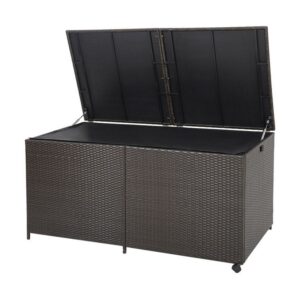Dubbin 175 Gallons Gallon Water Resistant Wicker Deck Box with Wheels