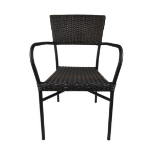 Dubbin Outdoor Wicker Chairs Rattan Bar Stool Wicker Chairs, Patio Bar Height Chair with Arms