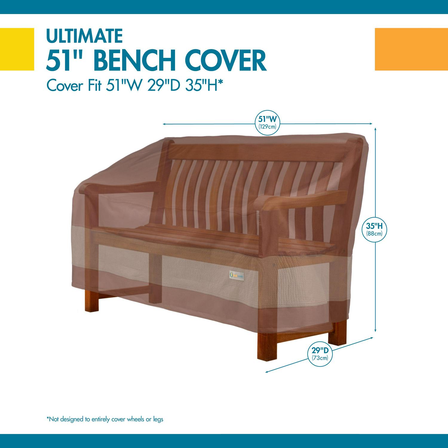 Duck Covers Ultimate Waterproof 51 Inch Patio Bench Cover - Image 6