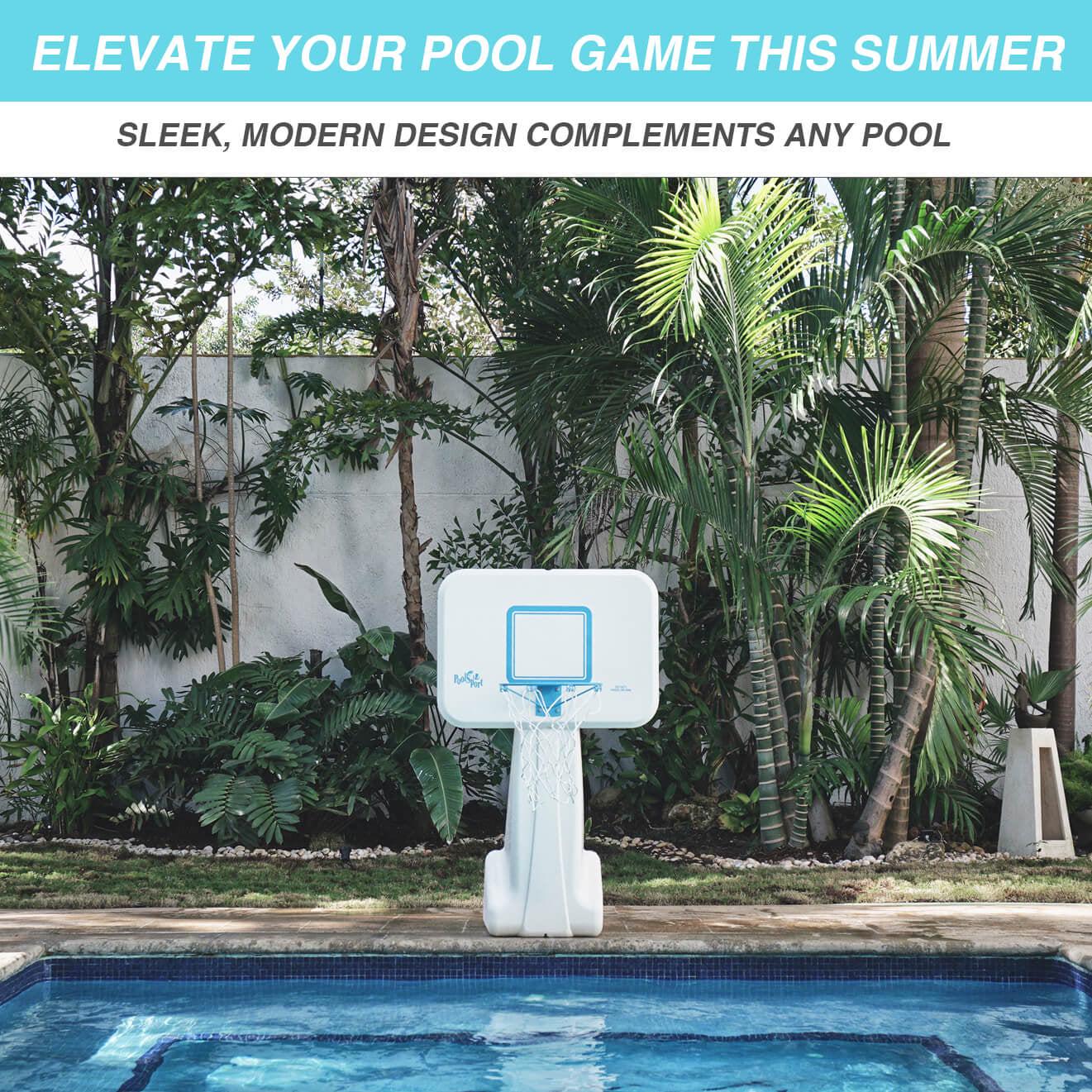 Dunn-Rite Products 36" Pool Basketball Hoop, Stainless Steel Rim, 115 lb Base, 22" x 31" Backboard, White (Kids, Teens and Adults) - Image 5