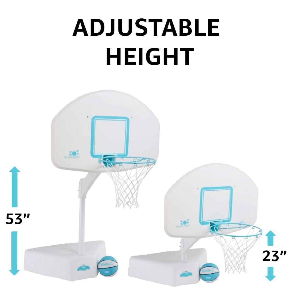 Dunn-Rite Products 23" - 53" Adjustable Pool Basketball Hoop, Weatherproof, 43"x 29" Backboard, 200lbs Base, White Aqua Color (Teen and Adults) - Image 2