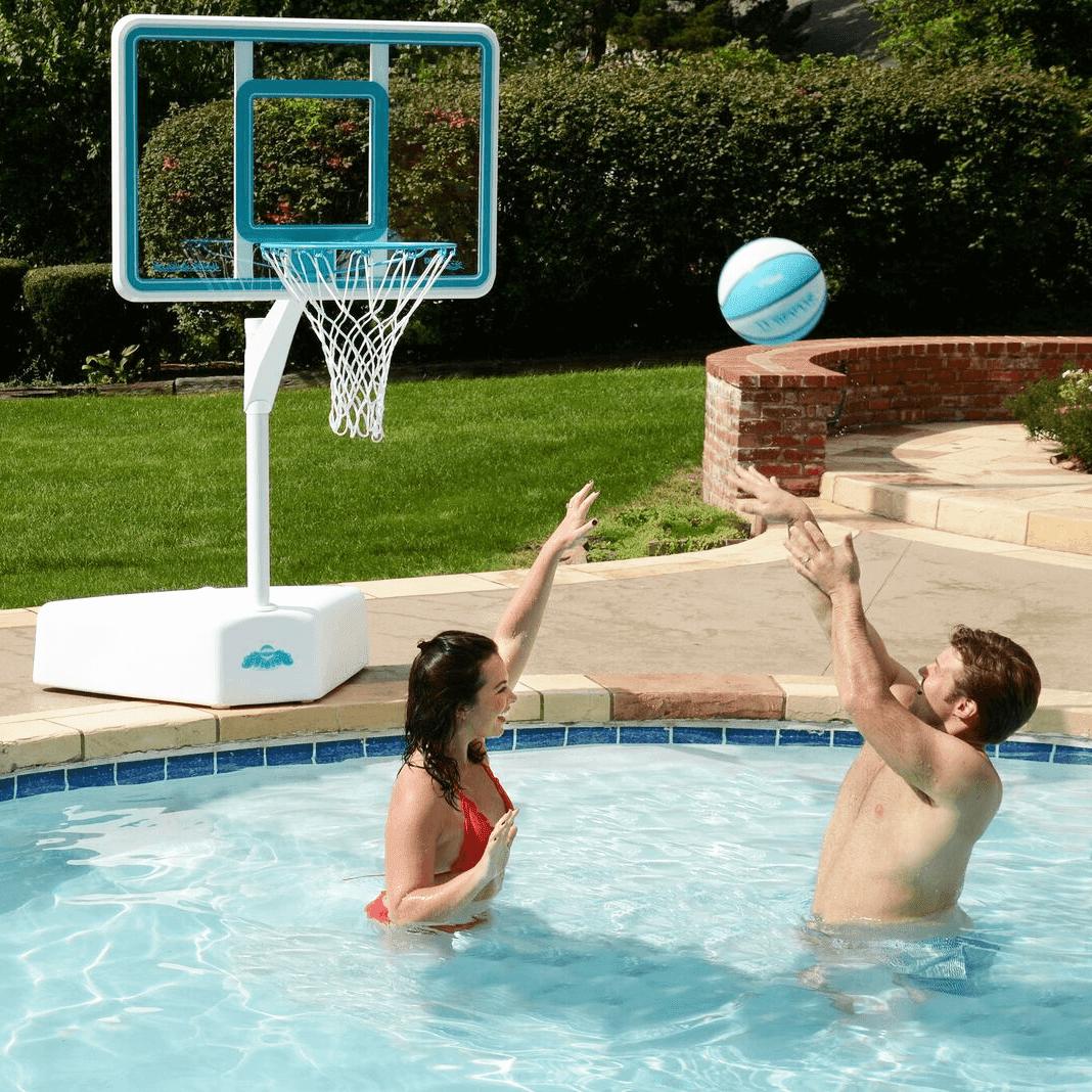Dunn-Rite Products 23" - 53" Adjustable Pool Basketball Hoop, Weatherproof, 41"x 28" Backboard, 200lbs Base, Clear Aqua Color (Teen and Adults) - Image 5
