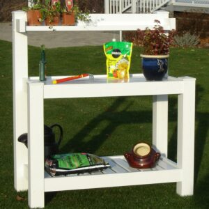 DuraTrel Hillcrest White Vinyl Potting Bench