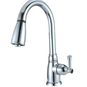Dura Faucet 14" Hi-Arc Single Lever Pull-Down Kitchen Faucet for RVs - Chrome
