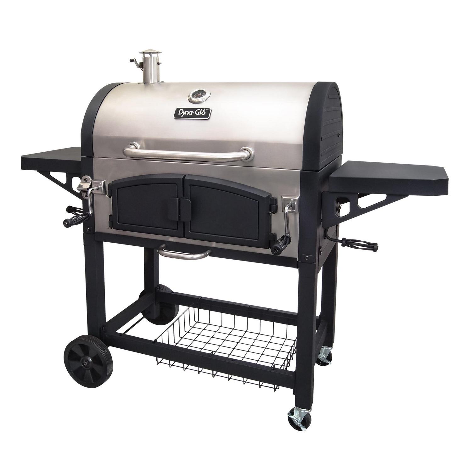 Dyna-Glo X-Large Premium Dual Chamber Charcoal Grill - 32.in W of Cooking Area Stainless Steel - Image 2