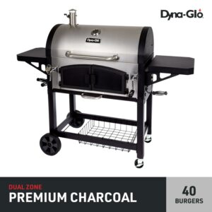 Dyna-Glo X-Large Premium Dual Chamber Charcoal Grill - 32.in W of Cooking Area Stainless Steel