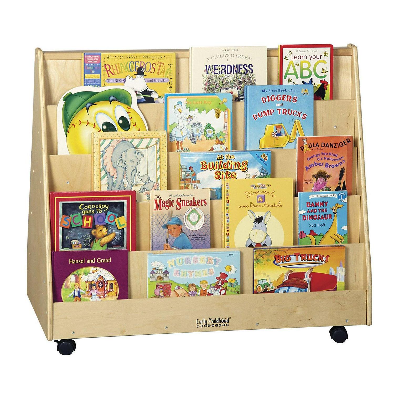 ECR4Kids Double-Sided Mobile Book Display, Natural - Image 2