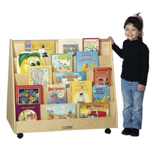 ECR4Kids Double-Sided Mobile Book Display, Natural