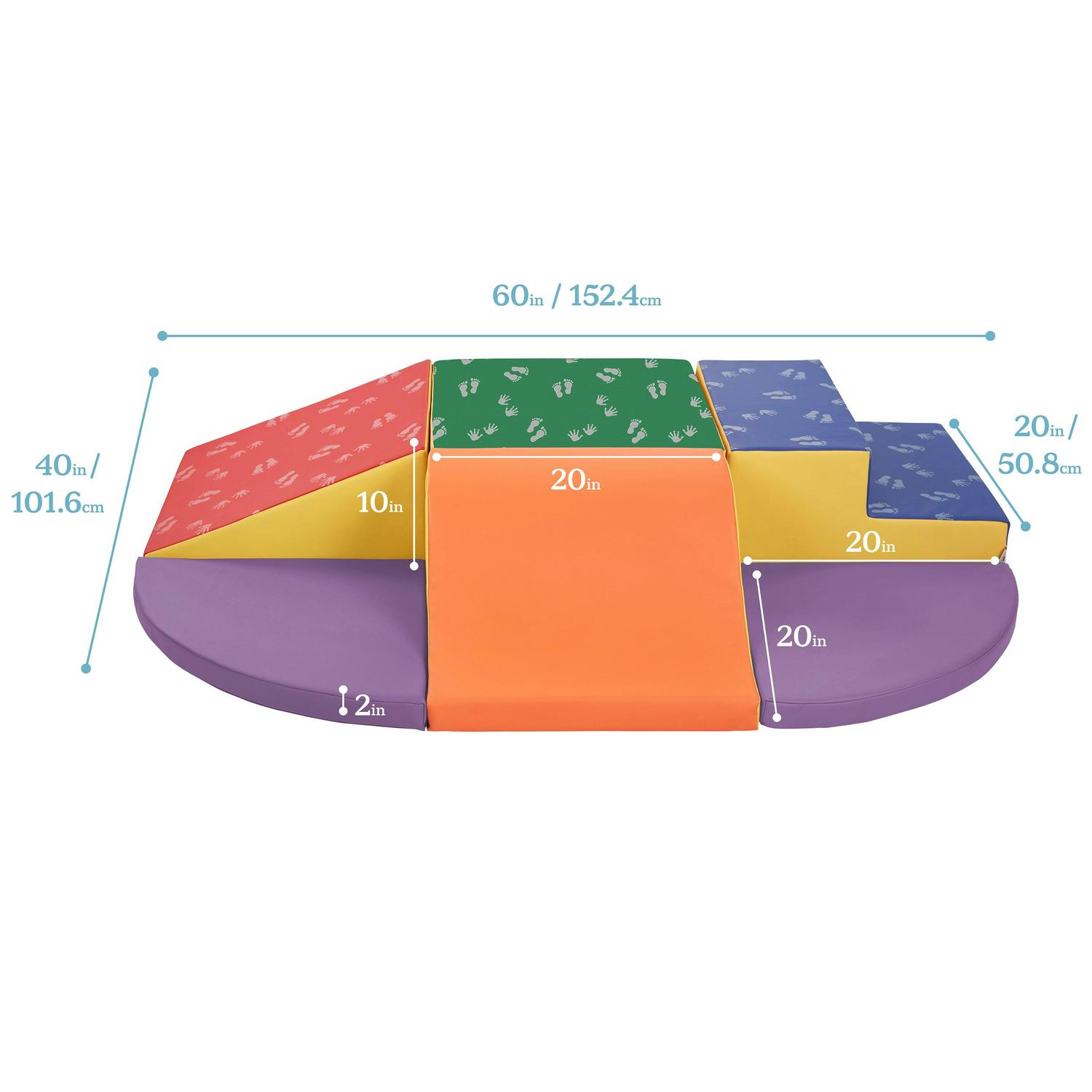 ECR4Kids SoftZone Little Me Wall Climb and Slide, Assorted, 6-Piece - Image 2