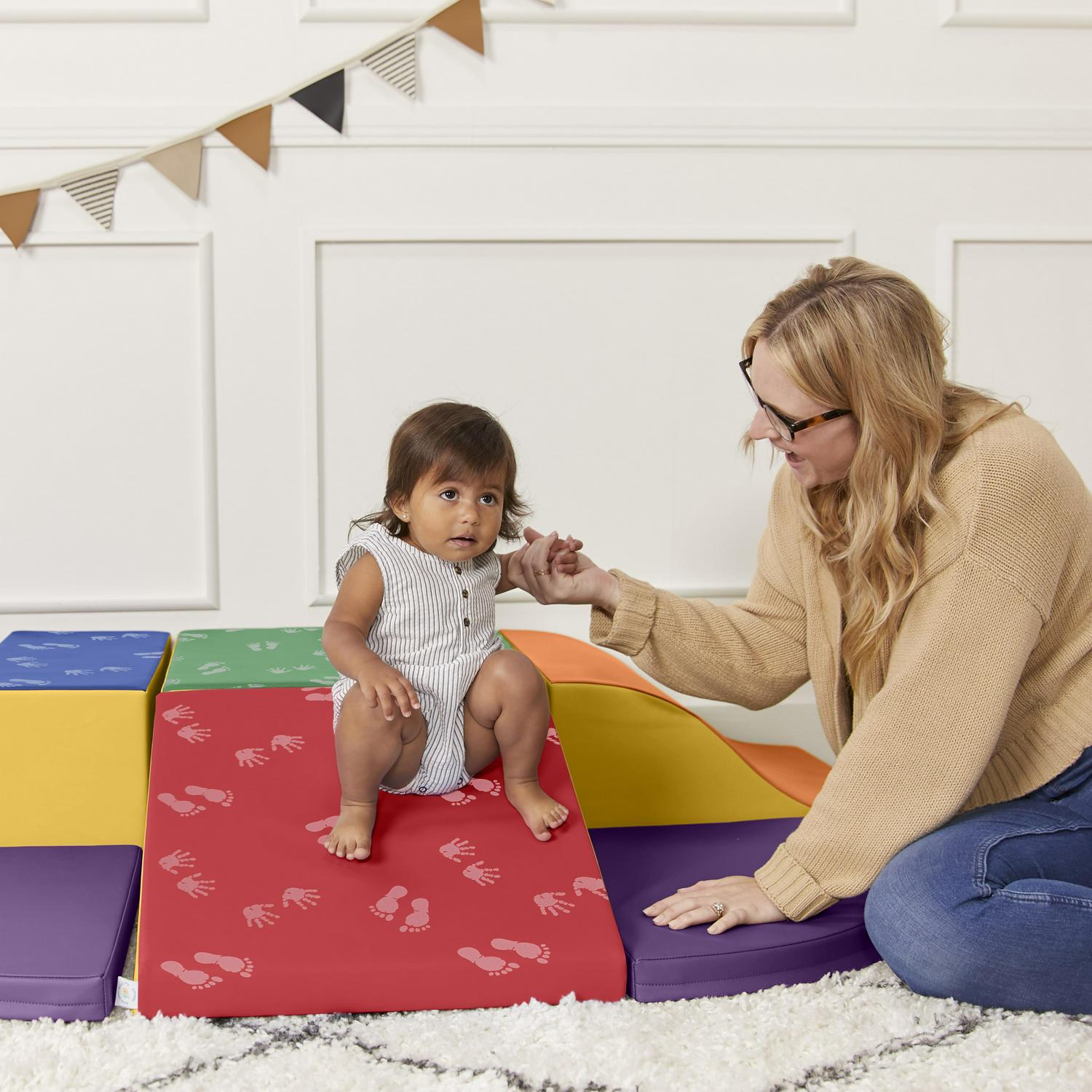 ECR4Kids SoftZone Little Me Wall Climb and Slide, Assorted, 6-Piece - Image 11