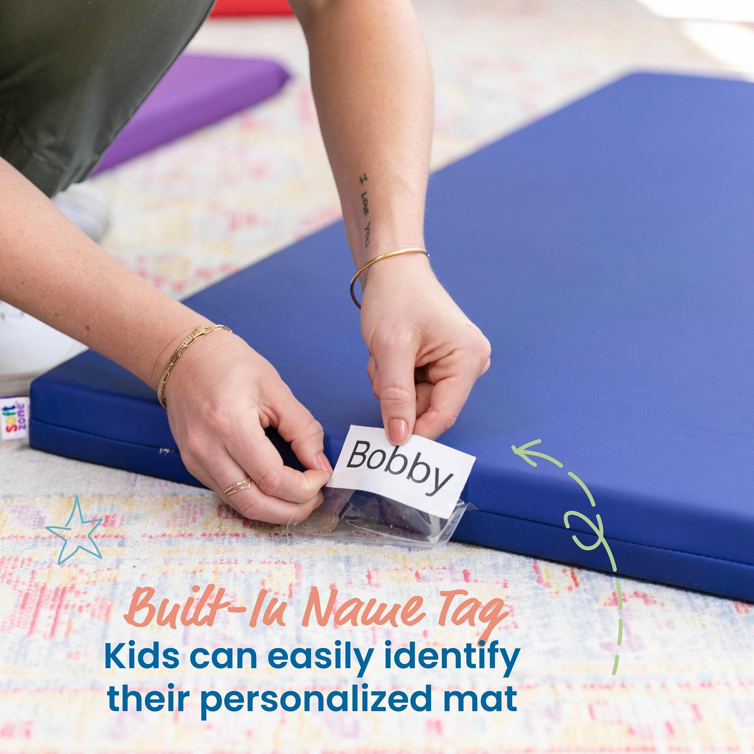 ECR4Kids SoftZone Rainbow Rest Mat, 2in, Assorted, 5-Piece - Image 4