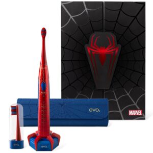 EVO SPM-1 Rechargeable Spider-Man Sonic Toothbrush with Travel Case for Adults, Collector's Edition