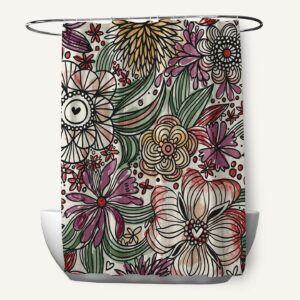E by Design Zentangle Shower Curtain