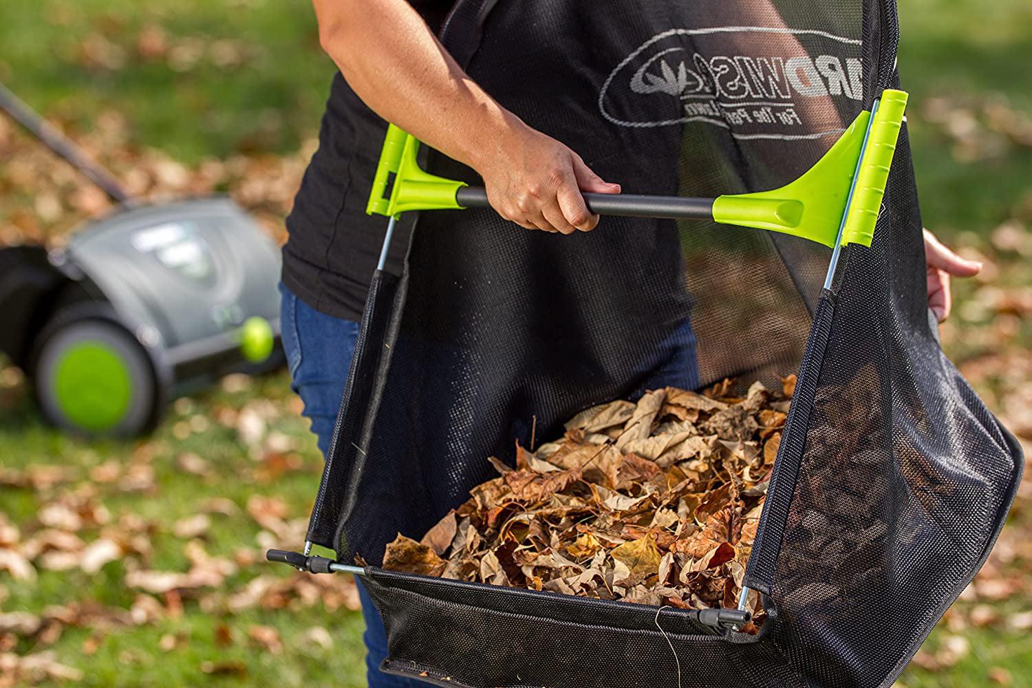 Earthwise 21" Push Lawn Sweeper, 2.6 Bushel Collection Bag, LSW70021 - Image 2