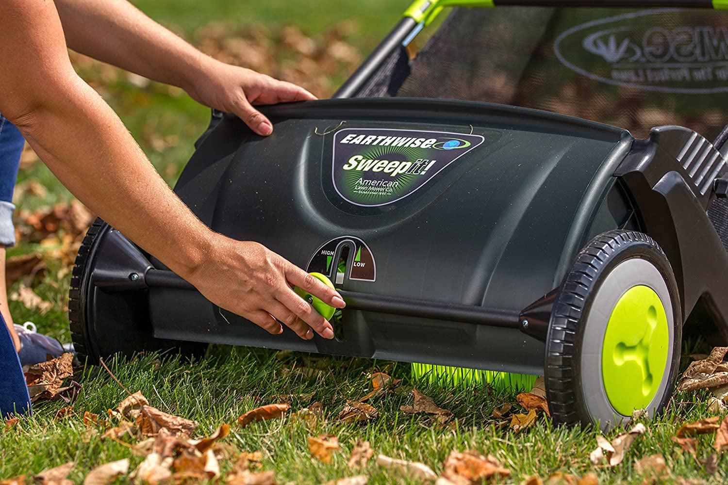 Earthwise 21" Push Lawn Sweeper, 2.6 Bushel Collection Bag, LSW70021 - Image 3