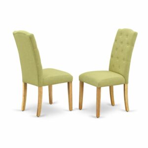 Set of 2 Chairs CEP4T07 Celina Parson Chair With Oak Leg And Linen Fabric Limelight