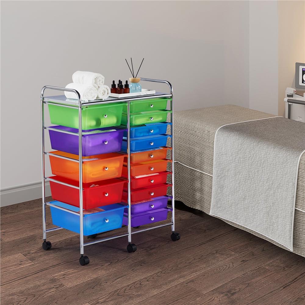 Renwick 15 Drawer Rolling Storage Mobile Storage Trolley Home Office Organizer, Multi-color - Image 4
