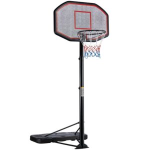 Renwick 9-12 ft. Adjustable Height Portable Basketball Hoop for Outdoors, Red