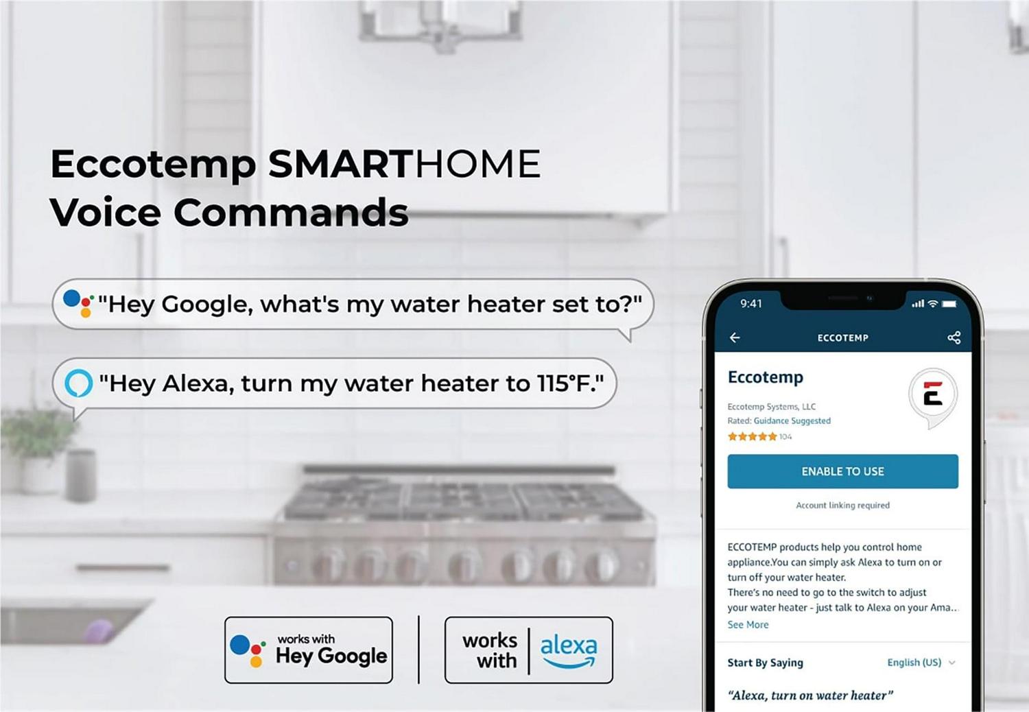 Eccotemp SmartHome 2.5 Gallon Mini Tank Water Heater with Voice Commands - Image 10