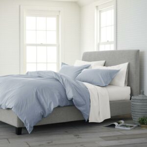 Martex EcoPure 2-Piece Organic Cotton Light Blue Solid Comforter Set, Twin – Comfort Wash