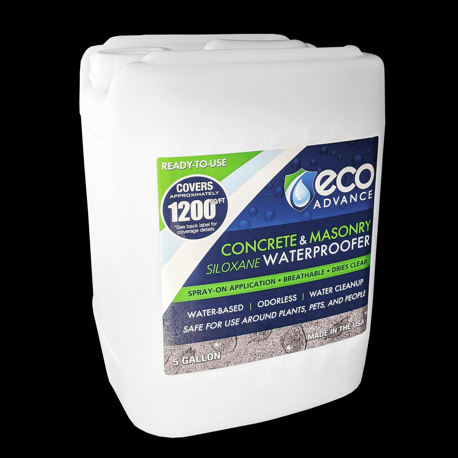 Eco Advance Concrete/Masonry Siloxane Waterproofer, Ready-to-Use, 5 Gallon