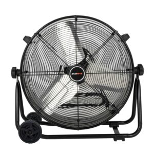 Ecomax EMF102433D 24" High Velocity Drum Floor Fan – Industrial 3-Speed Adjustable Tilt