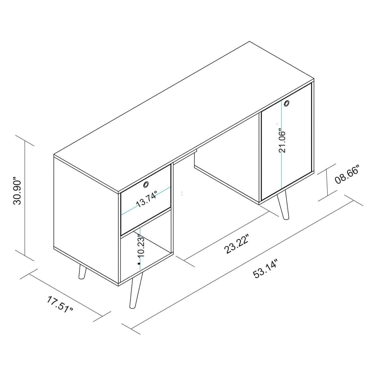 Edgar Office Desk in Dark Brown - Image 6