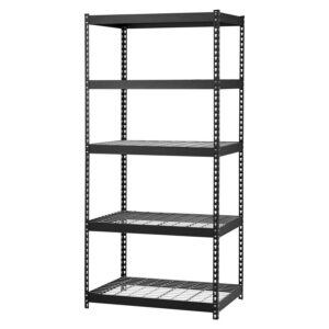 Edsal 36"W x 18"D x 72"H Five-Shelf Heavy-Duty Steel Shelving Unit, Black