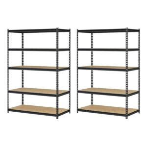 Edsal 5 Shelf 4000 Lb. 48x18x72" Adjustable Storage Rack Shelves (2 Pack)