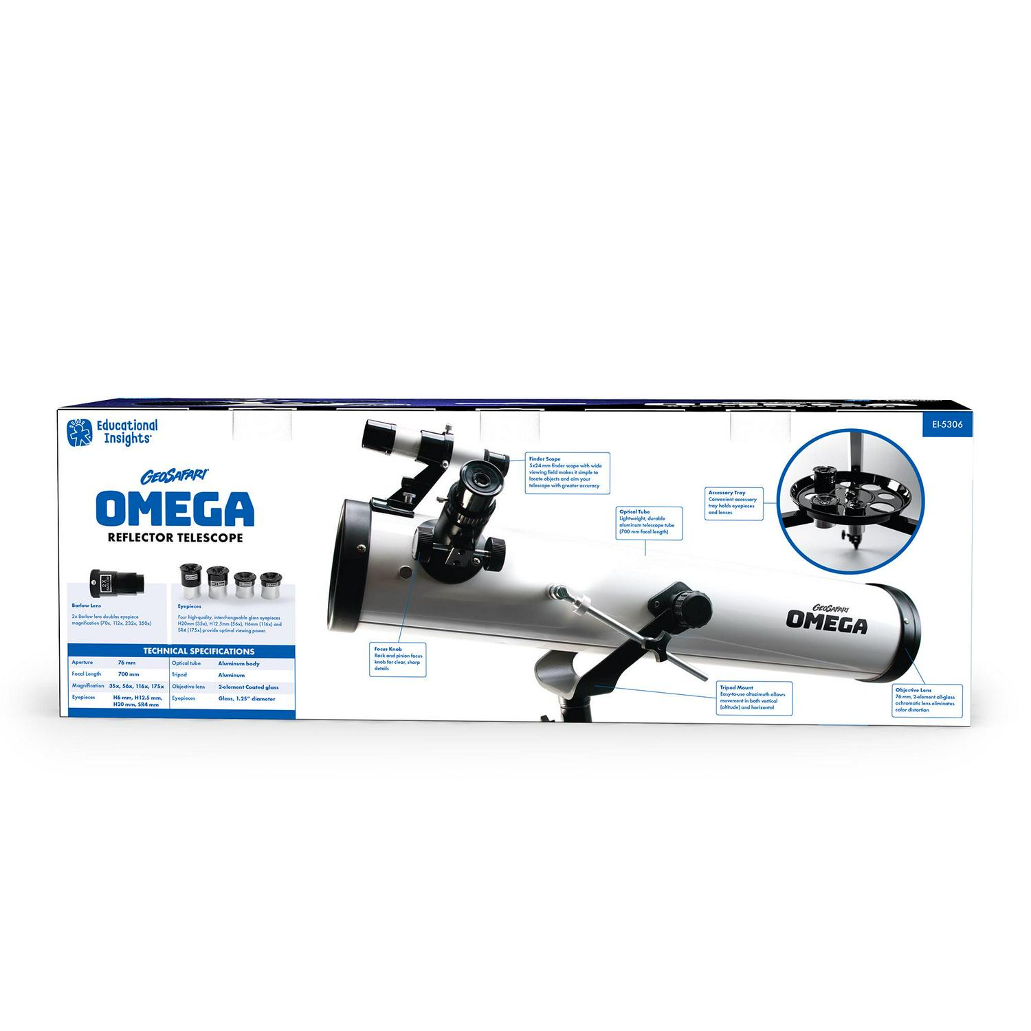 Educational Insights Omega Reflector Beginner Telescope, Children's STEM Learning, Ages 8+ - Image 7