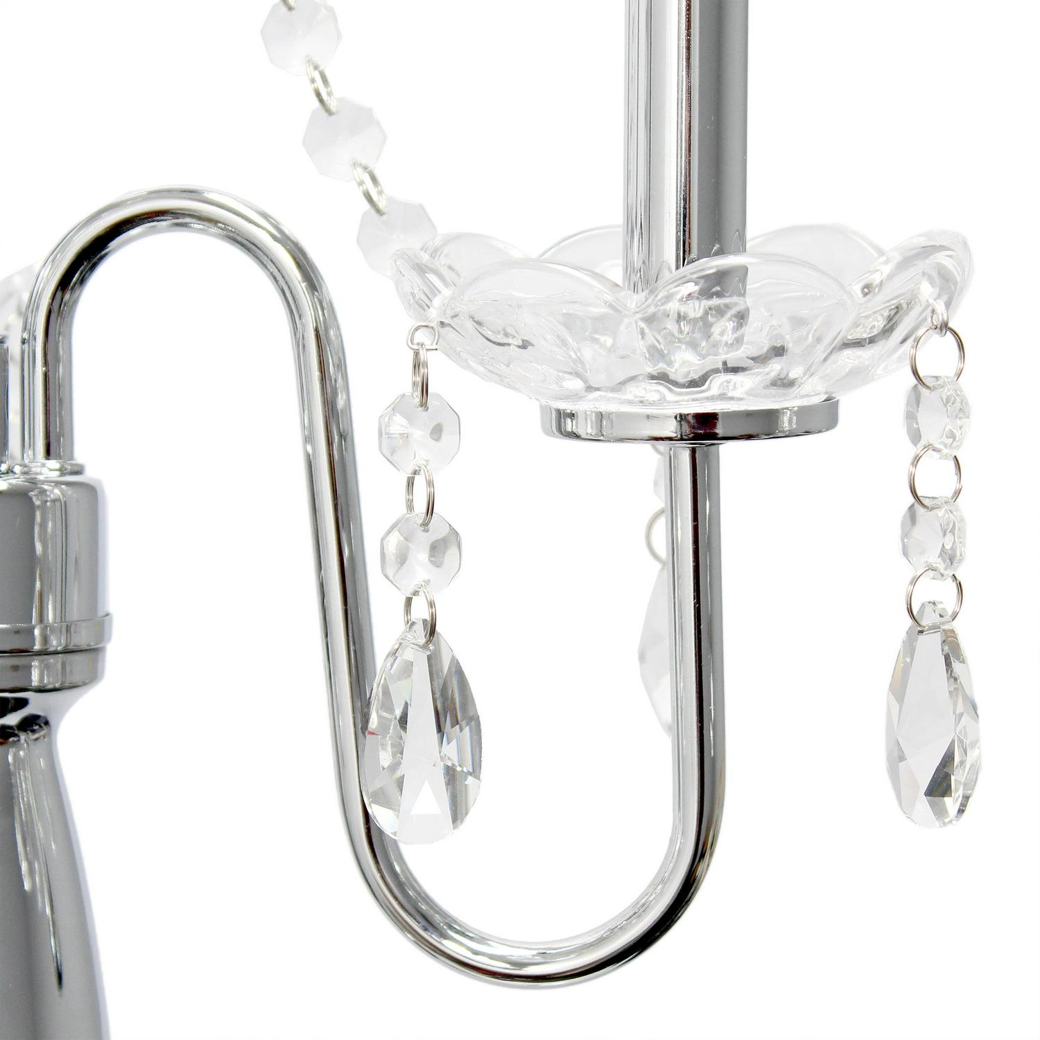 Elegant Designs Trendy Romantic Sheer Shade Floor Lamp with Hanging Crystals - Image 8