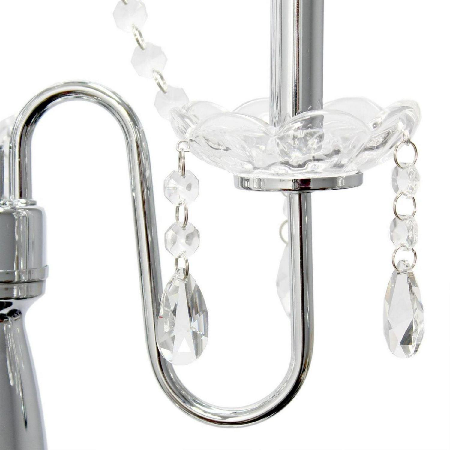 Elegant Designs Trendy Romantic Sheer Shade Floor Lamp with Hanging Crystals - Image 5