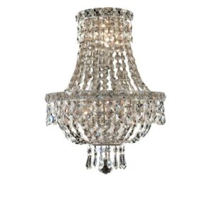 V2528W12C/RC-Elegant Lighting-Tranquil - Three Light Wall Sconce-Chrome Finish-Royal Cut Crystal Type