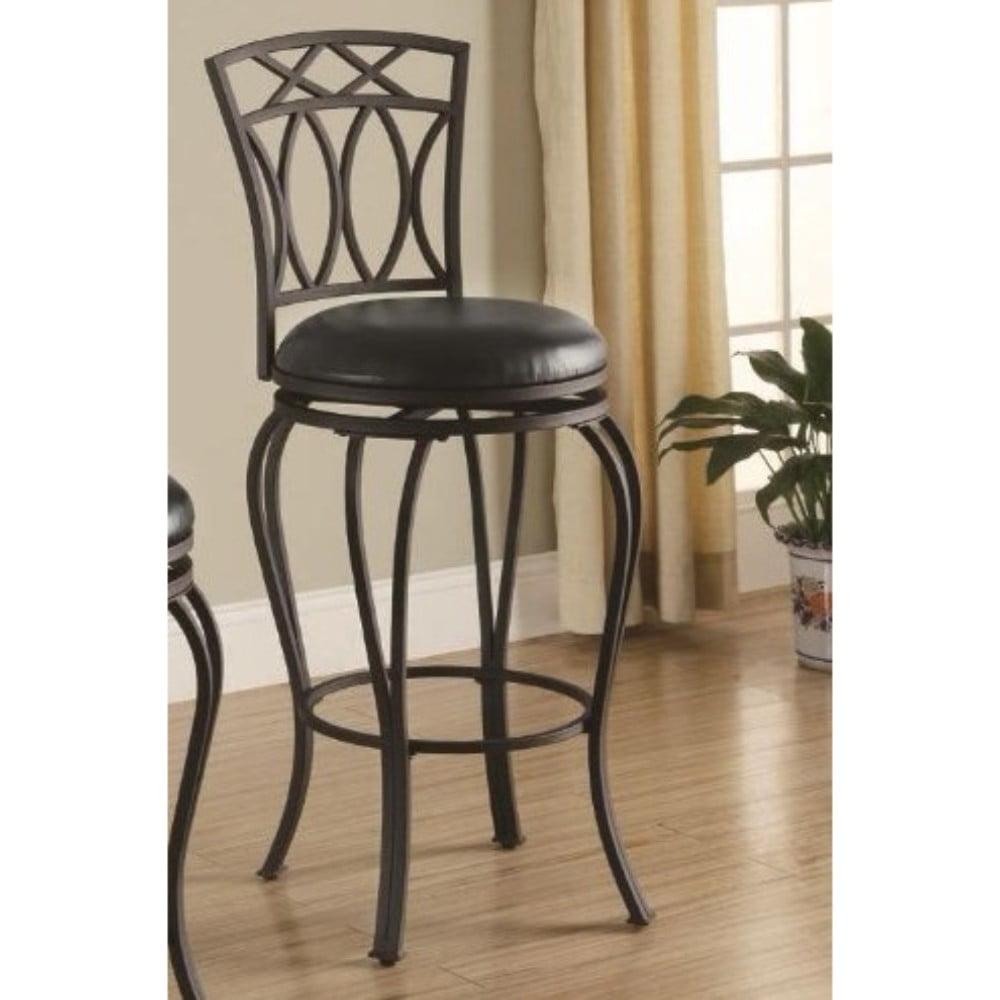 Adamsville Upholstered Swivel Bar Stool Black