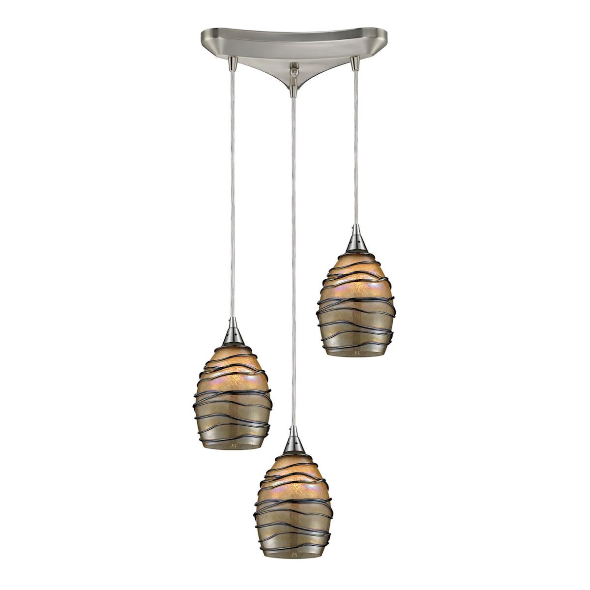 Elk Home 10-Inch Wide Vines Mini Pendant, Transitional, Satin Nickel